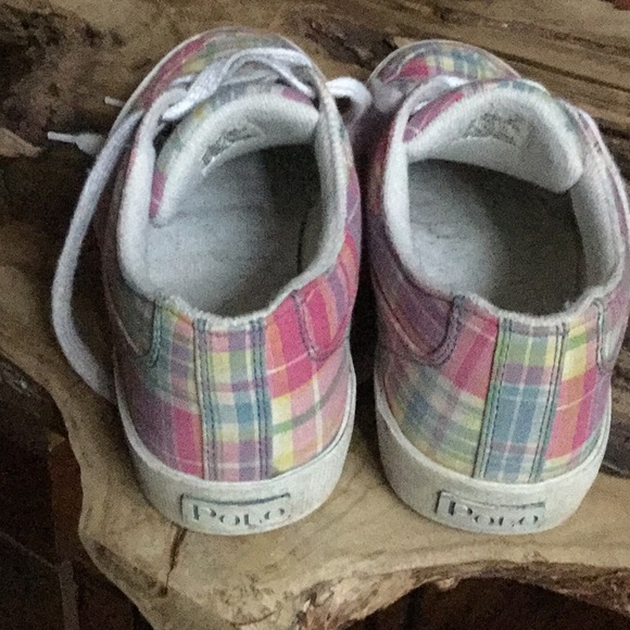 Ralph Lauren polo plaid sneakers shoes travel vacay beach ocean preppy cowgirl - Picture 4 of 7